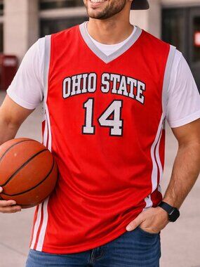 OHIO STATE BASKETBALL 14 JERSEY by STARTER Buckeyes Scarlet Gray Mens Adult XL